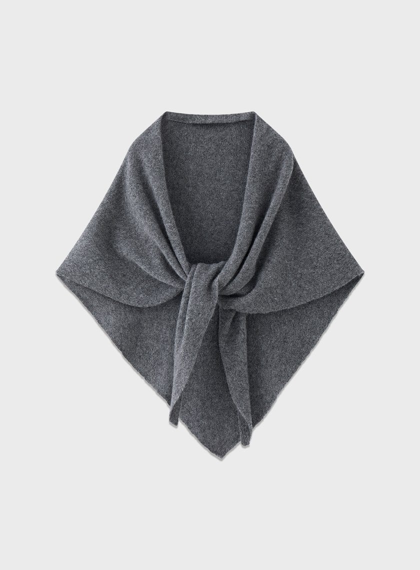 100%純羊毛三角披巾