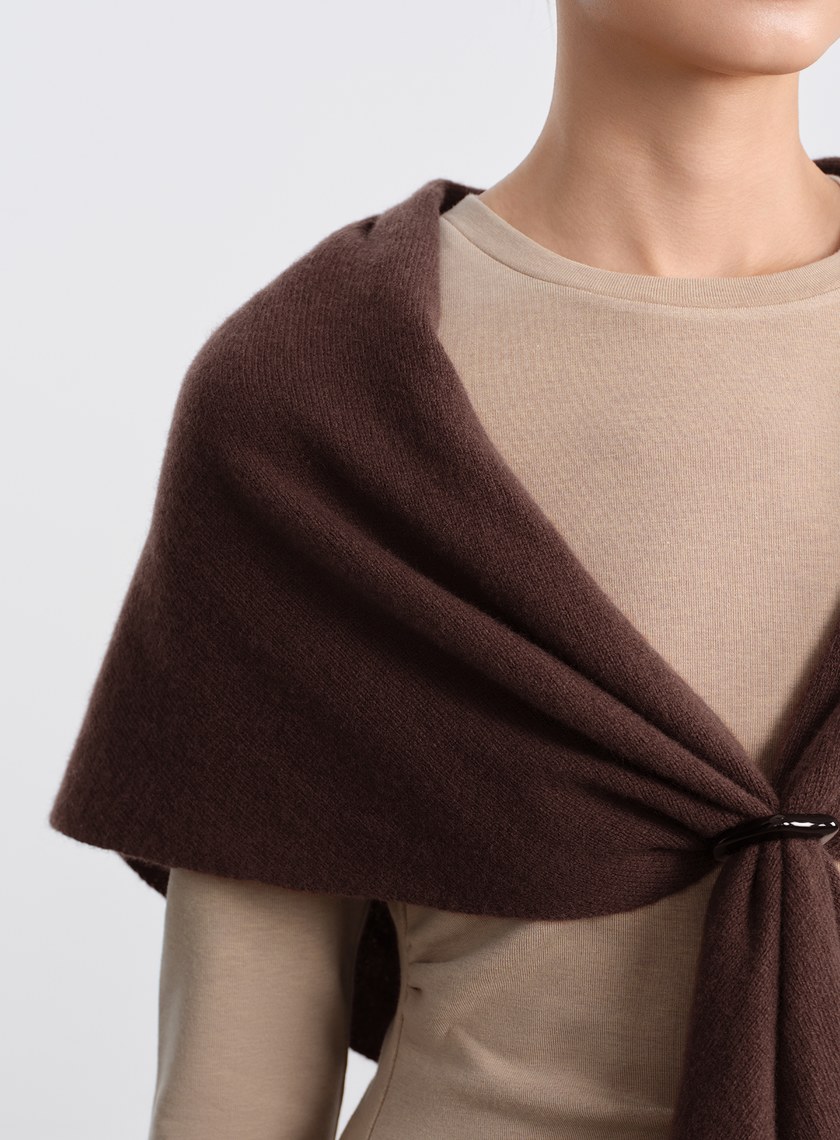 100%純羊毛三角披巾