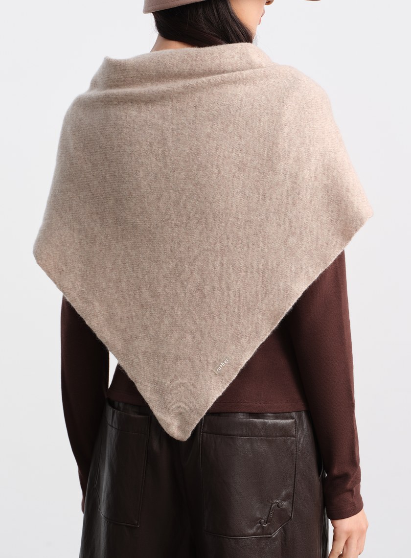 100%純羊毛三角披巾