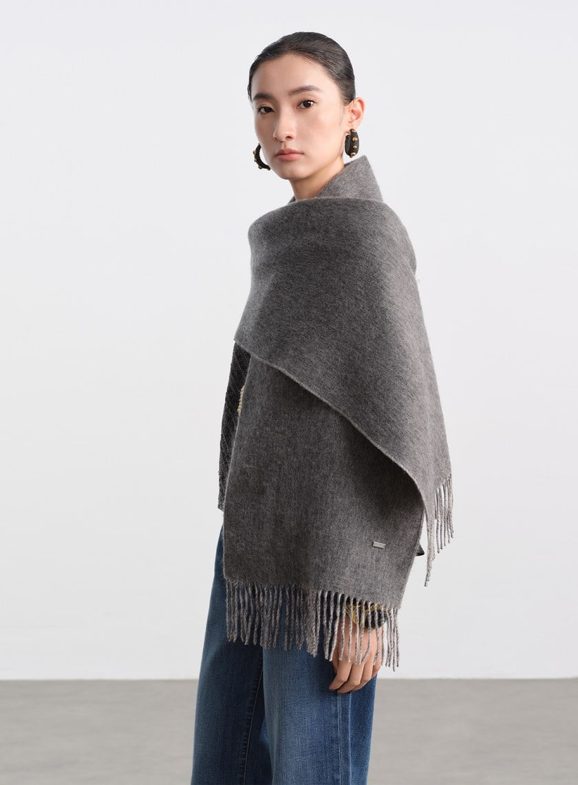 100%羊毛經典流蘇圍巾