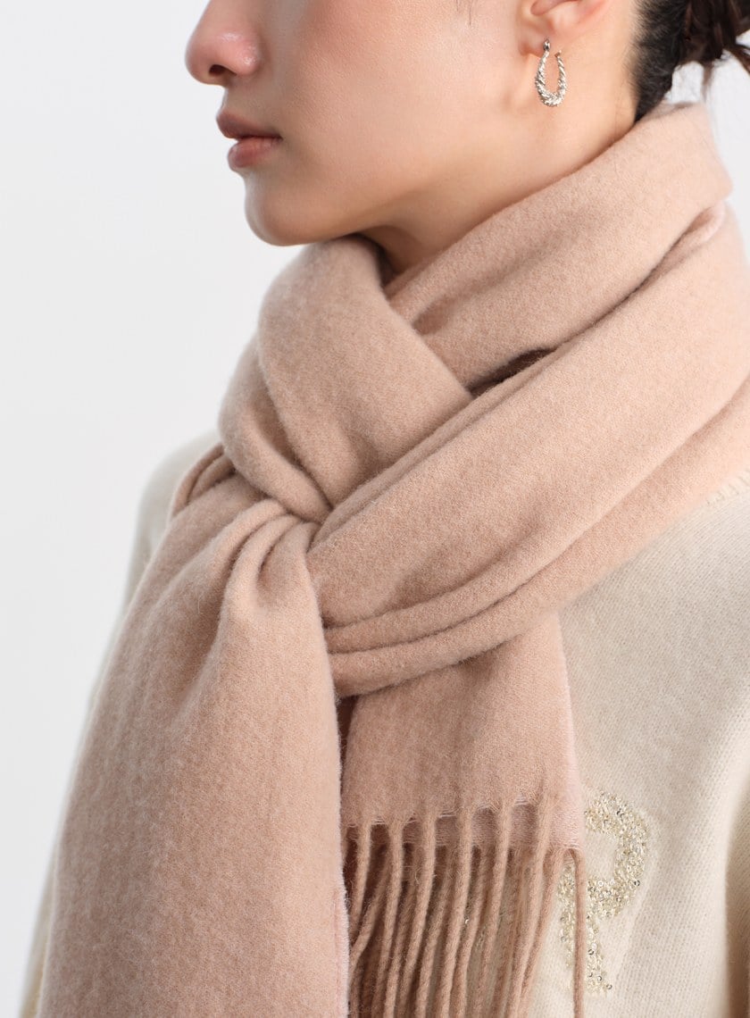 100%羊毛經典流蘇圍巾