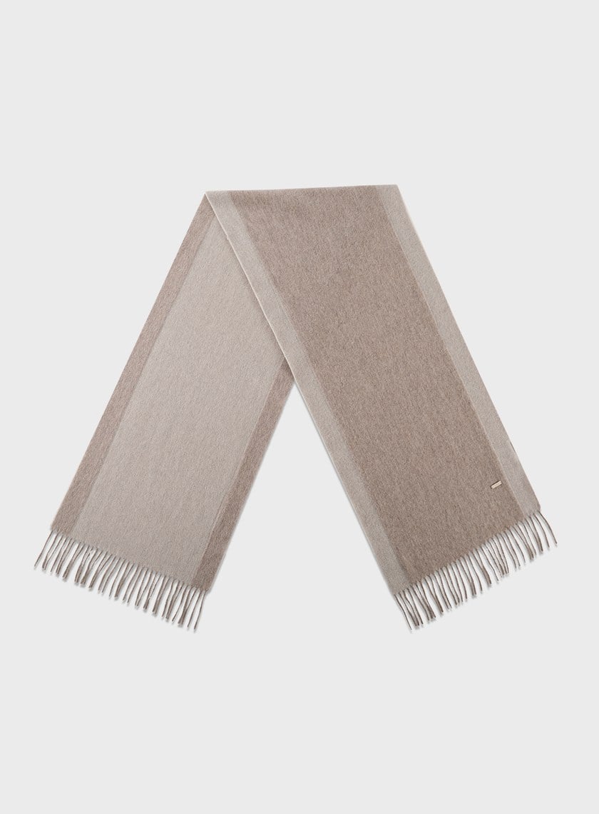 100%羊毛撞色流蘇圍巾