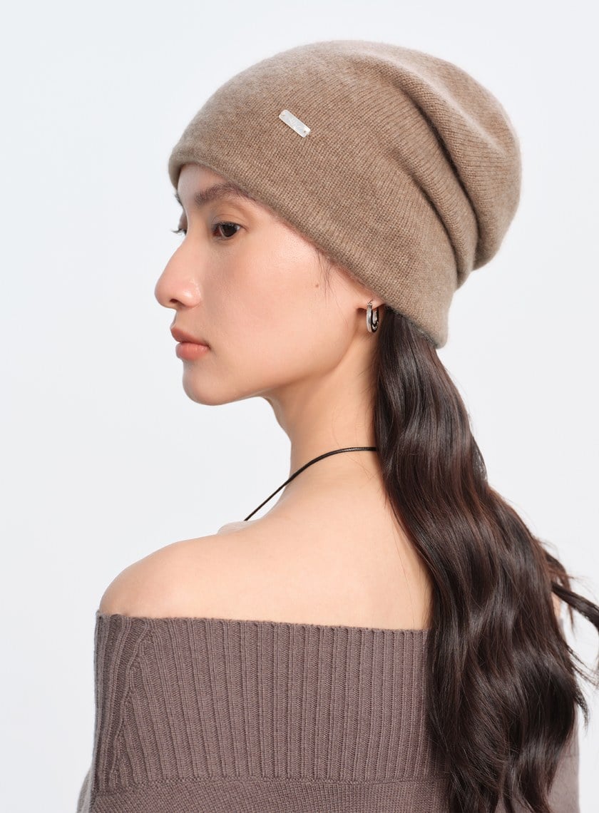 雙面穿羊絨雙色針織冷帽