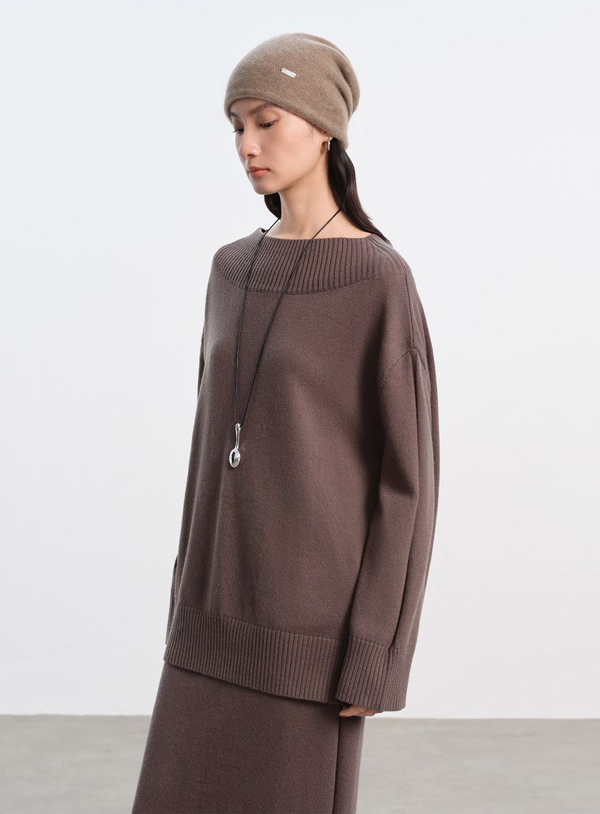 雙面穿羊絨雙色針織冷帽