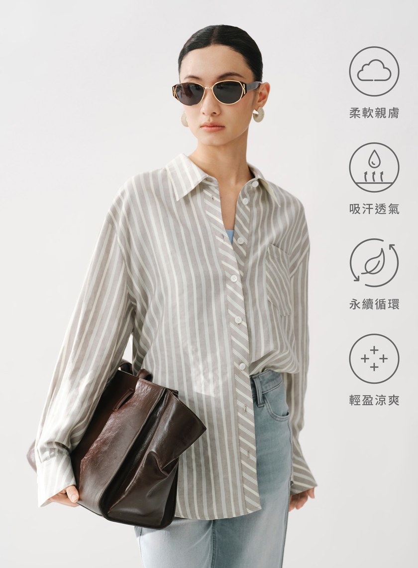 慵懶兩穿交叉收腰襯衫