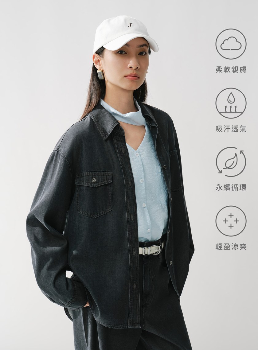涼感工裝牛仔襯衫