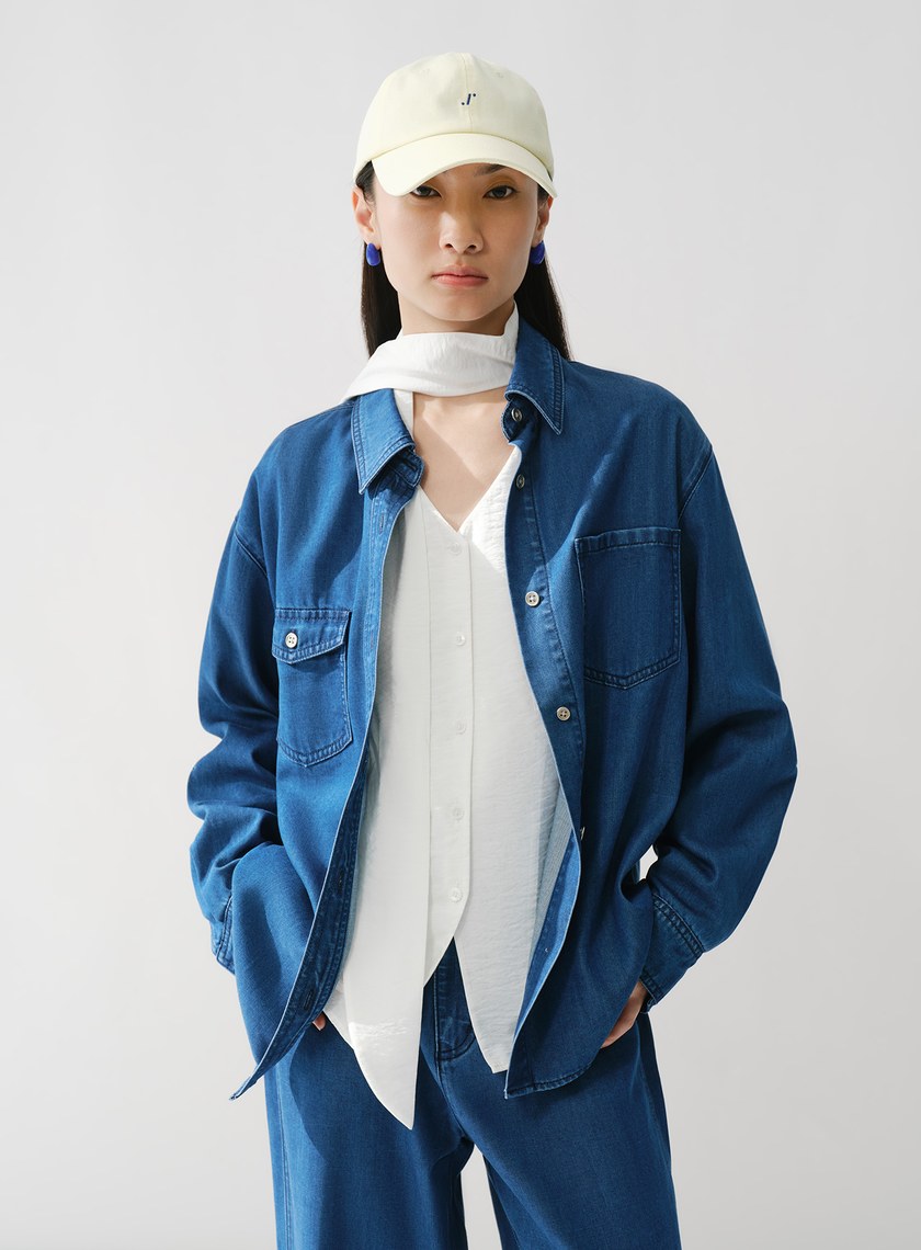 涼感工裝牛仔襯衫