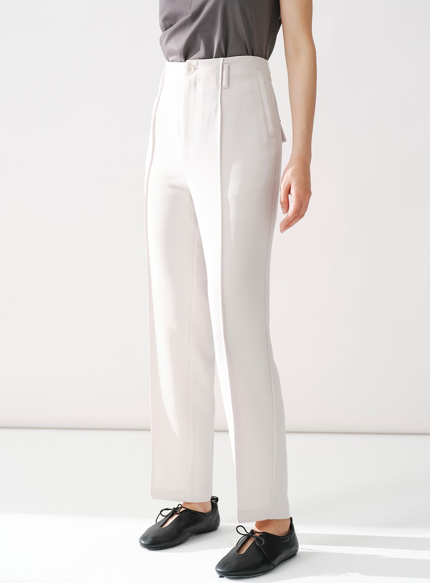 俐落壓褶九分西裝褲