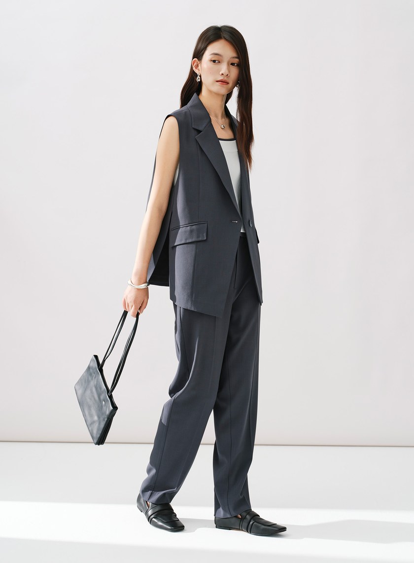 Signature Suit - 簡約立體壓摺九分褲