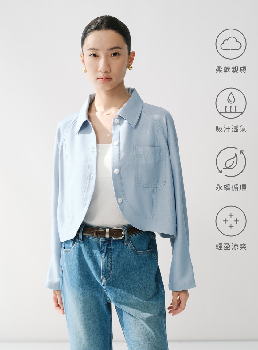 圓弧下擺短版夾克外套