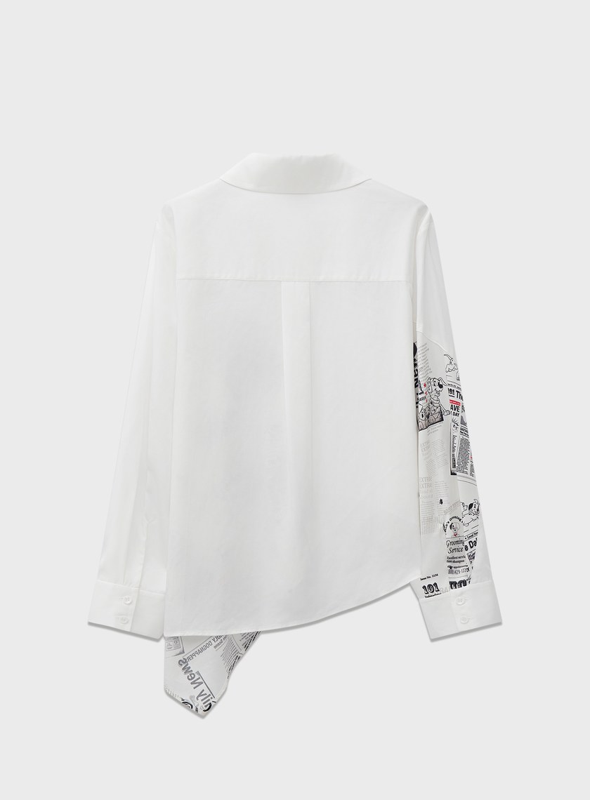 DISNEY｜復古印花不對稱襯衫