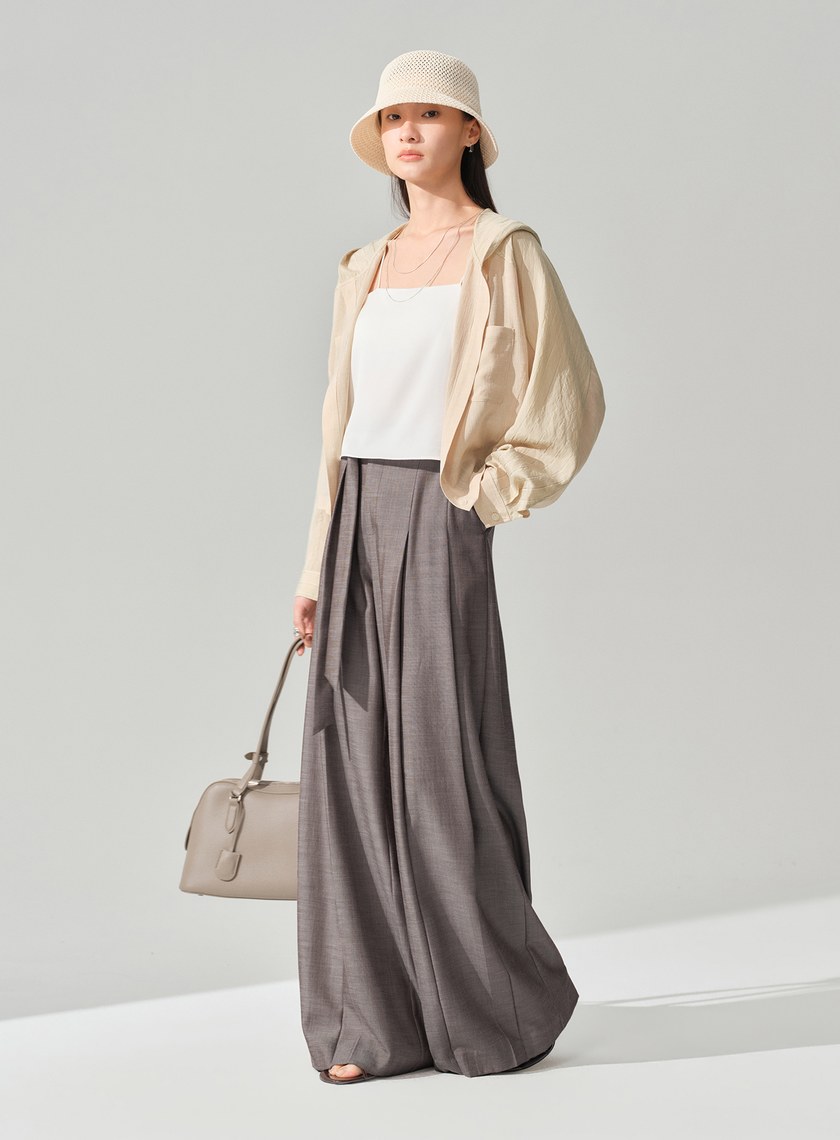 連帽拼布蝙蝠袖襯衫