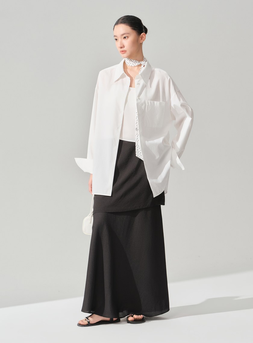 男女適穿刺繡 Logo 寬鬆襯衫