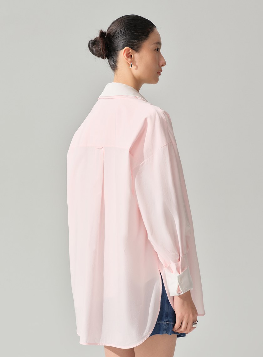 男女適穿刺繡 Logo 寬鬆襯衫