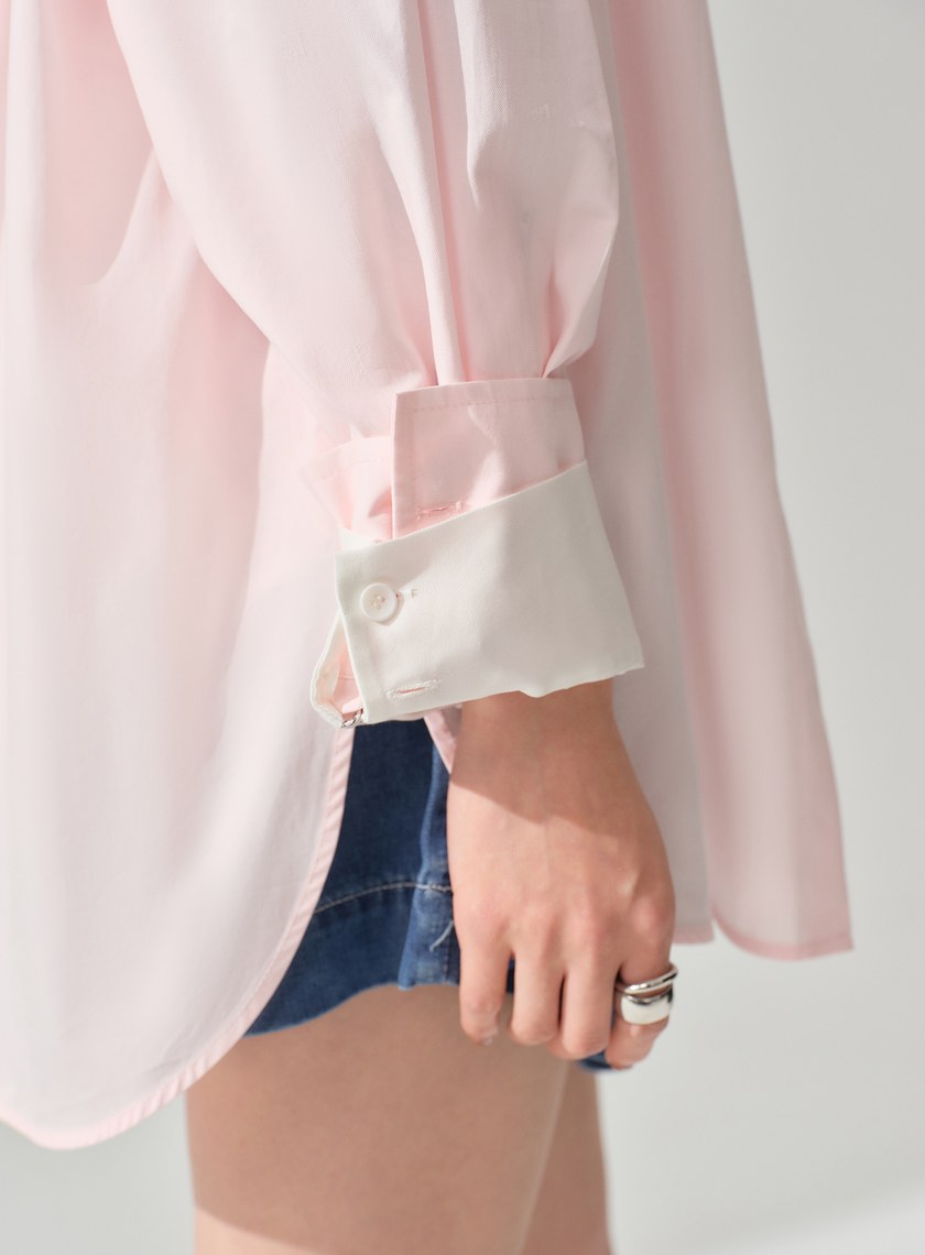 男女適穿刺繡 Logo 寬鬆襯衫