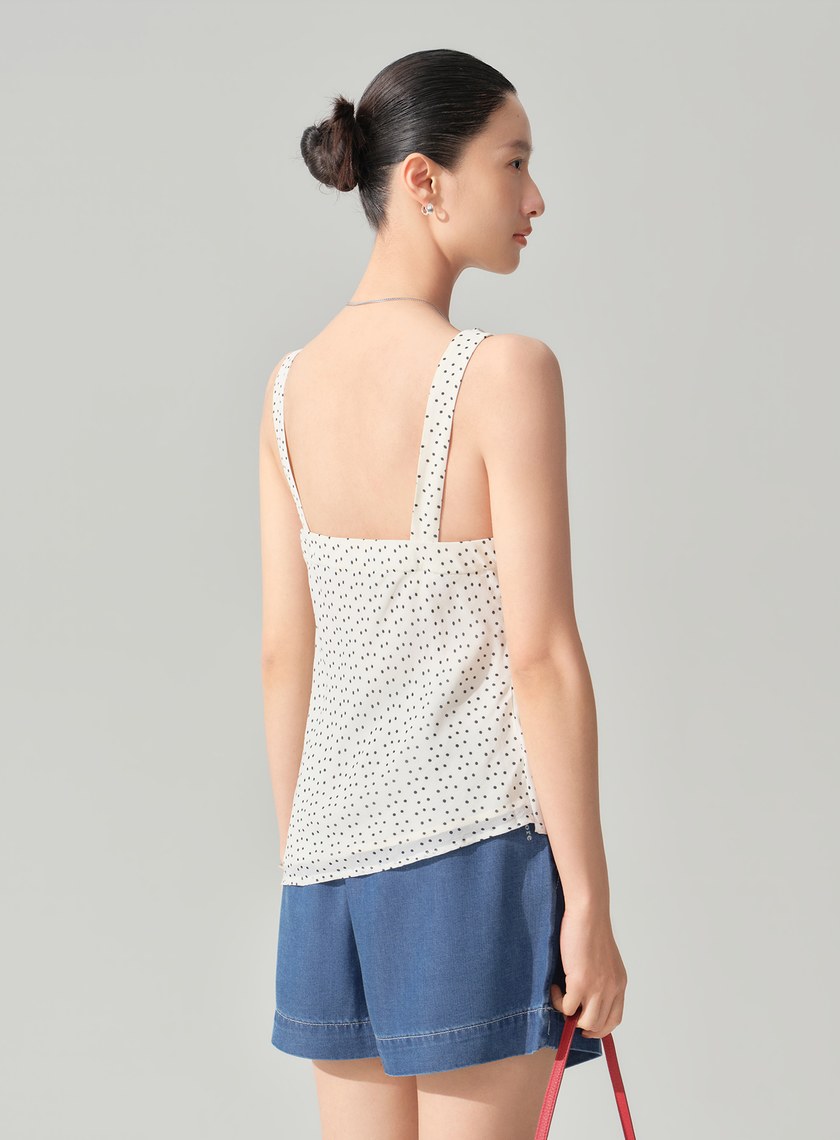 DISNEY｜波點不對稱垂墜上衣