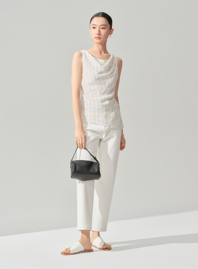 DISNEY｜波點不對稱垂墜上衣