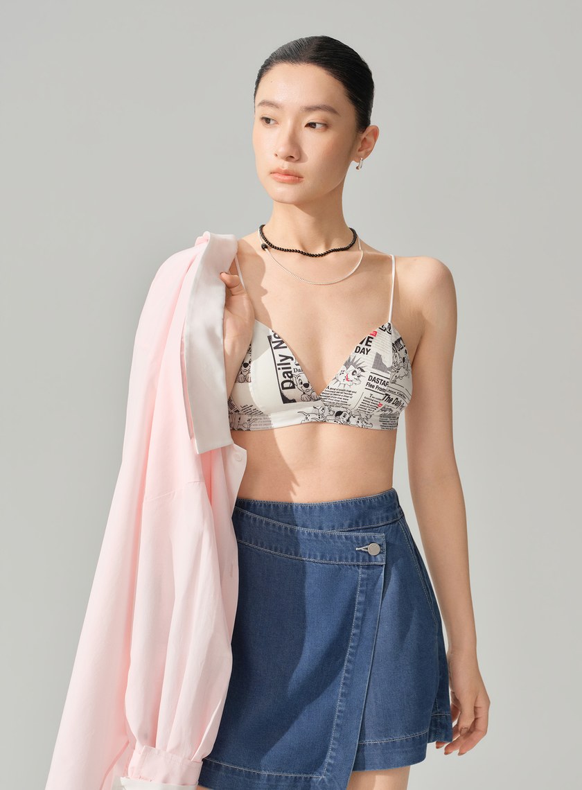 DISNEY｜報紙印花三角內衣