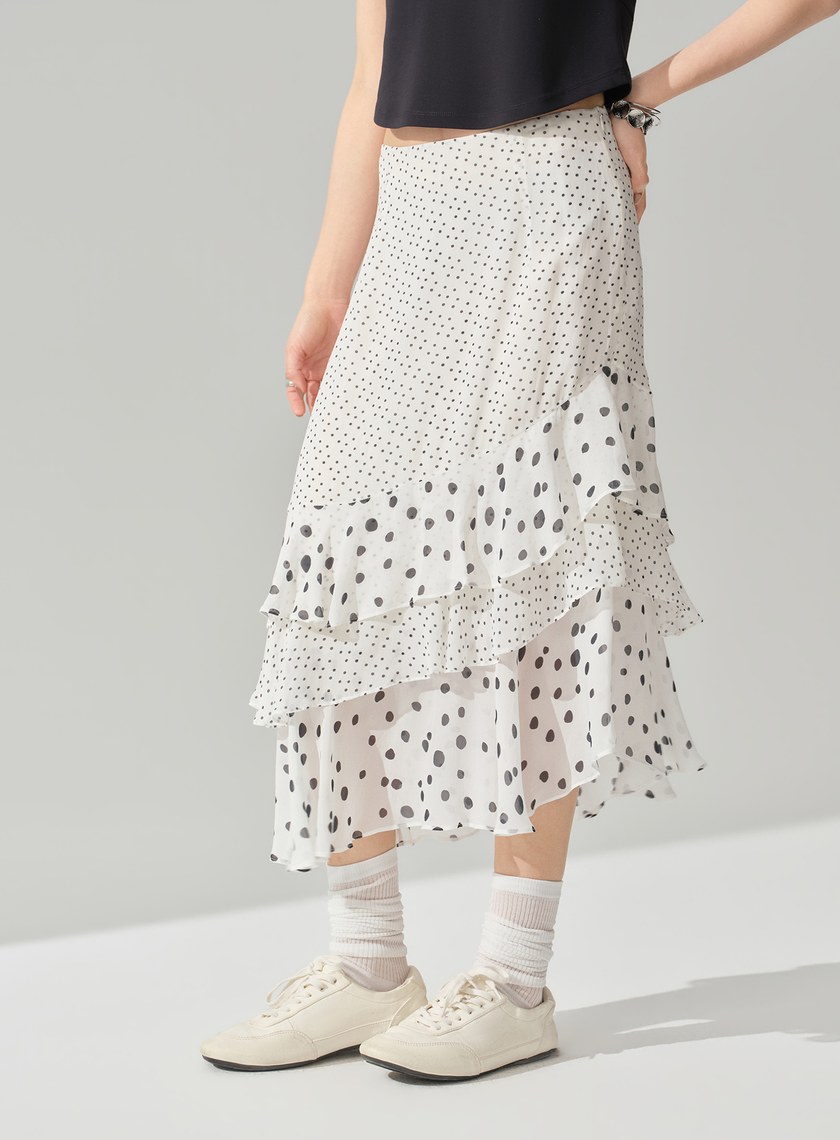 DISNEY｜波點不對稱蛋糕裙