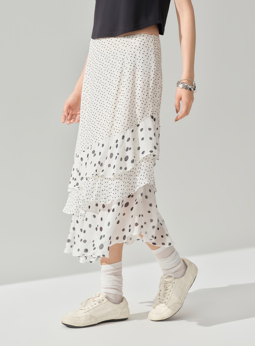 DISNEY｜波點不對稱蛋糕裙