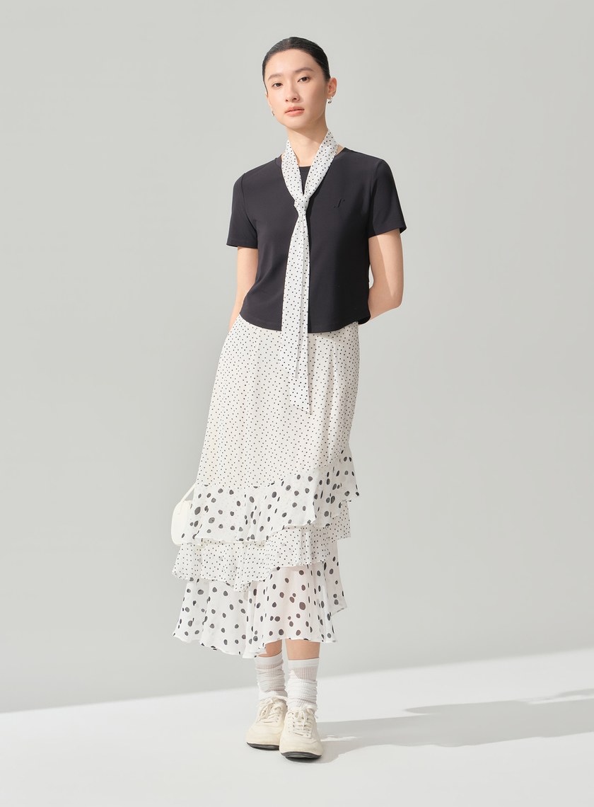 DISNEY｜波點不對稱蛋糕裙