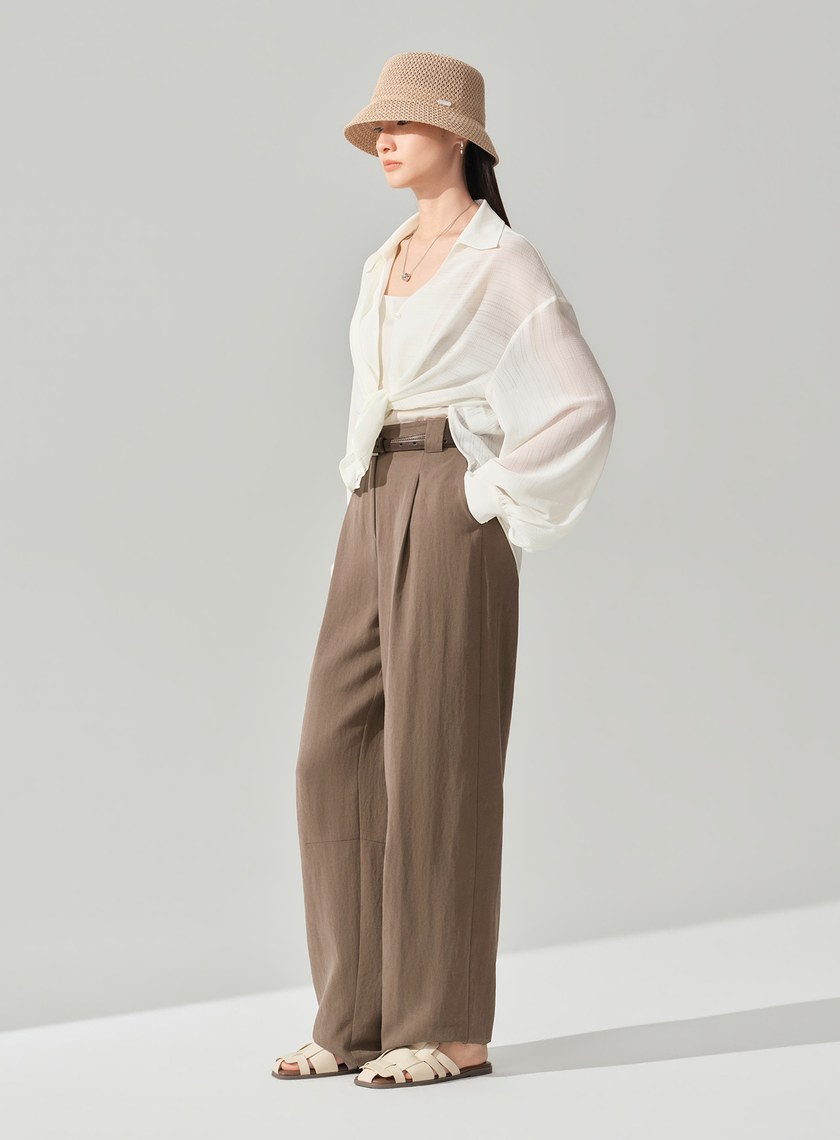 DISNEY｜優雅刺繡彎刀褲