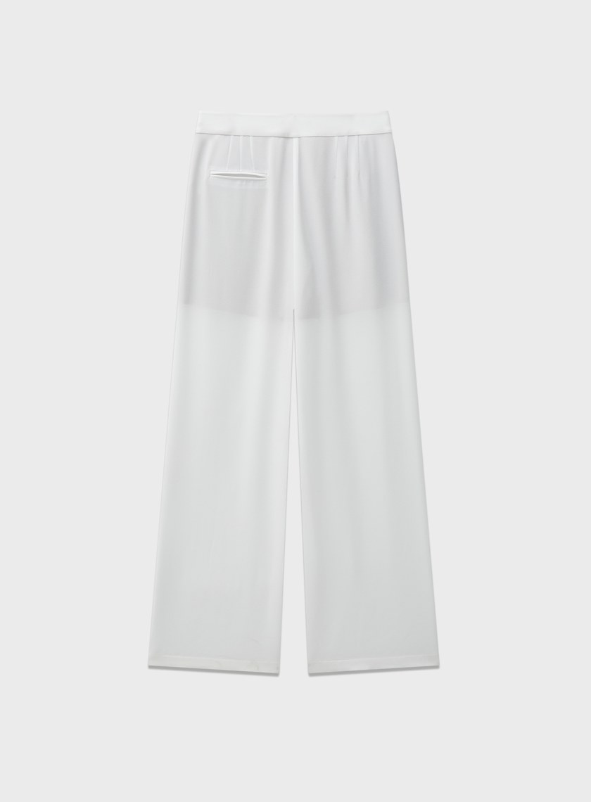 高級感醋酸不對稱斜扣西裝褲