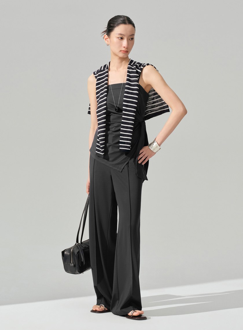 經典不對稱立體剪裁西裝褲