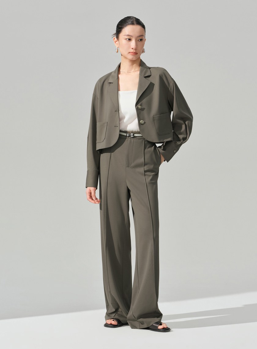 經典不對稱立體剪裁西裝褲