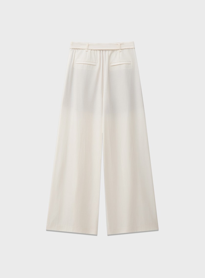 垂墜感可拆式腰帶西裝褲