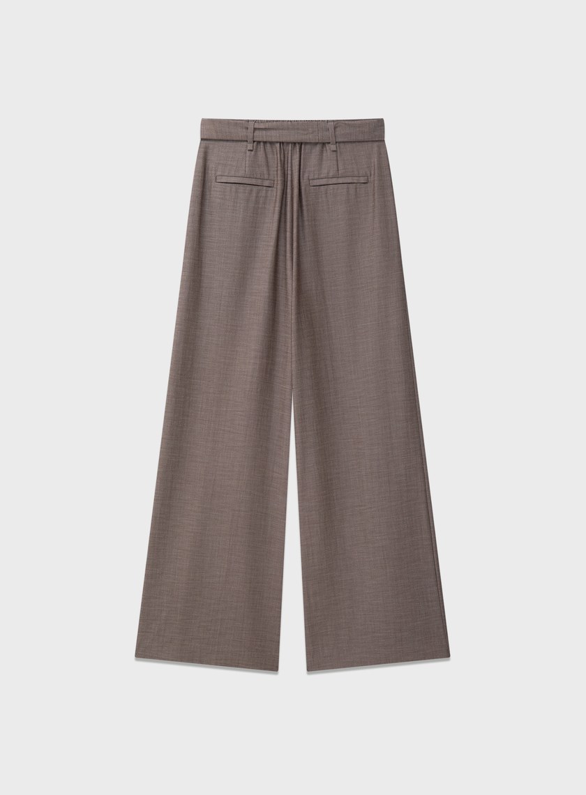 垂墜感可拆式腰帶西裝褲