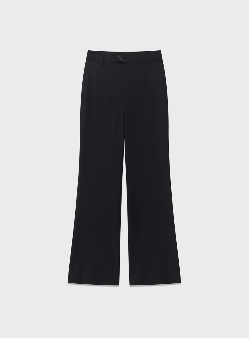 高腰修身微喇叭褲