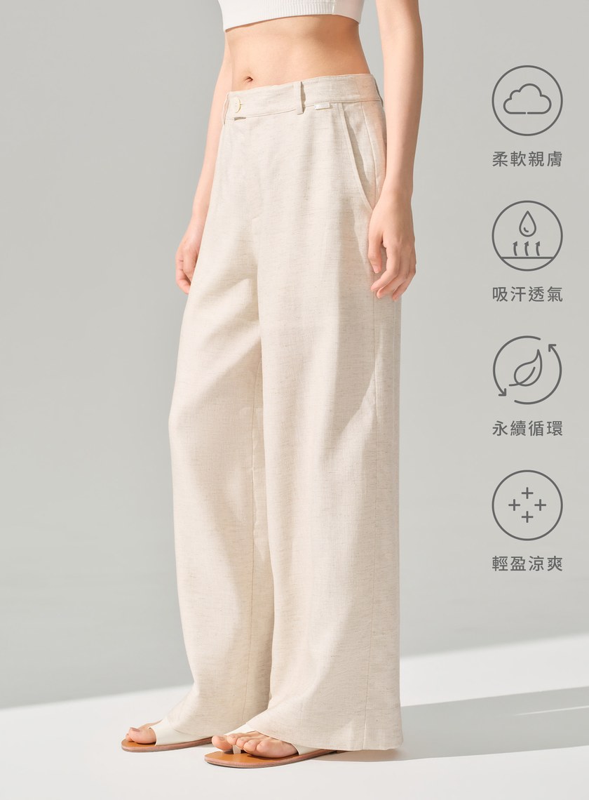 天絲亞麻寬褲