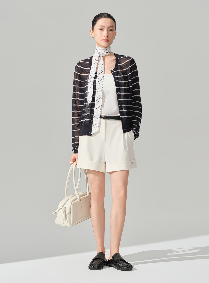 DISNEY｜刺繡捲邊西裝短褲