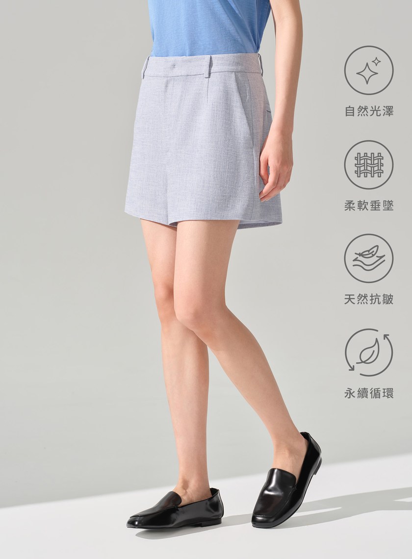 輕盈醋酸肌理短褲