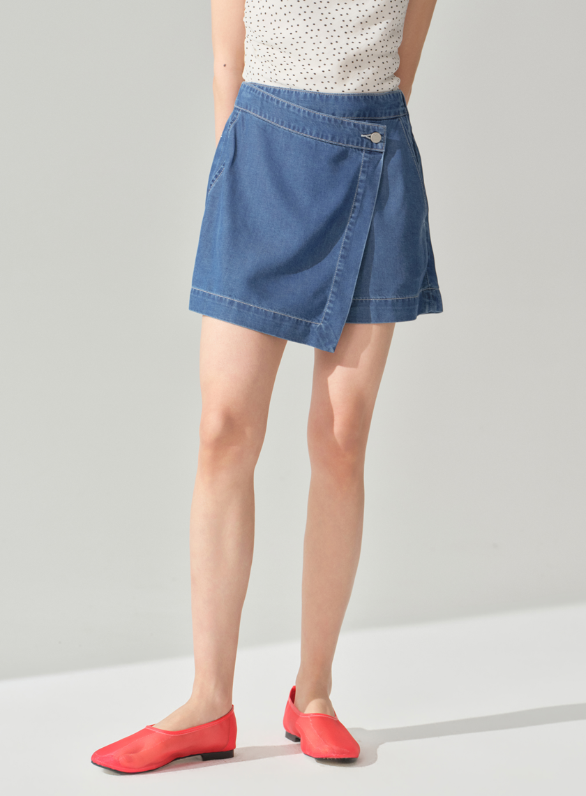 不對稱設計涼感機能褲裙