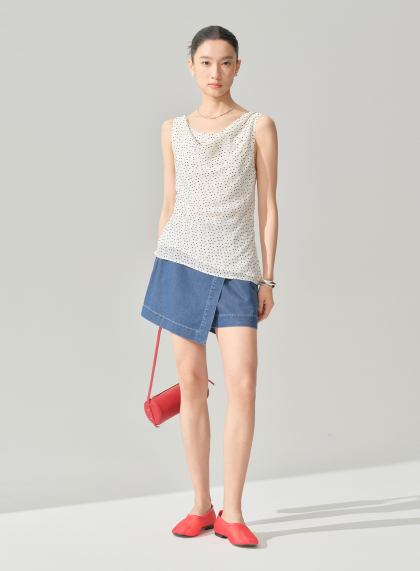 不對稱設計涼感機能褲裙