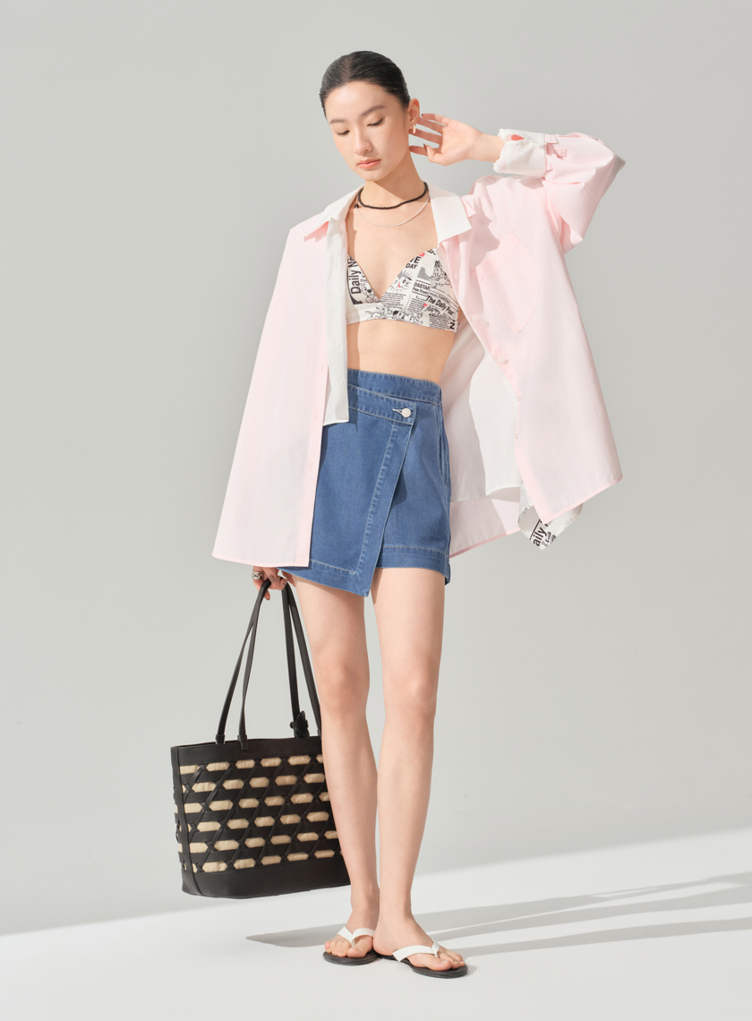 不對稱設計涼感機能褲裙