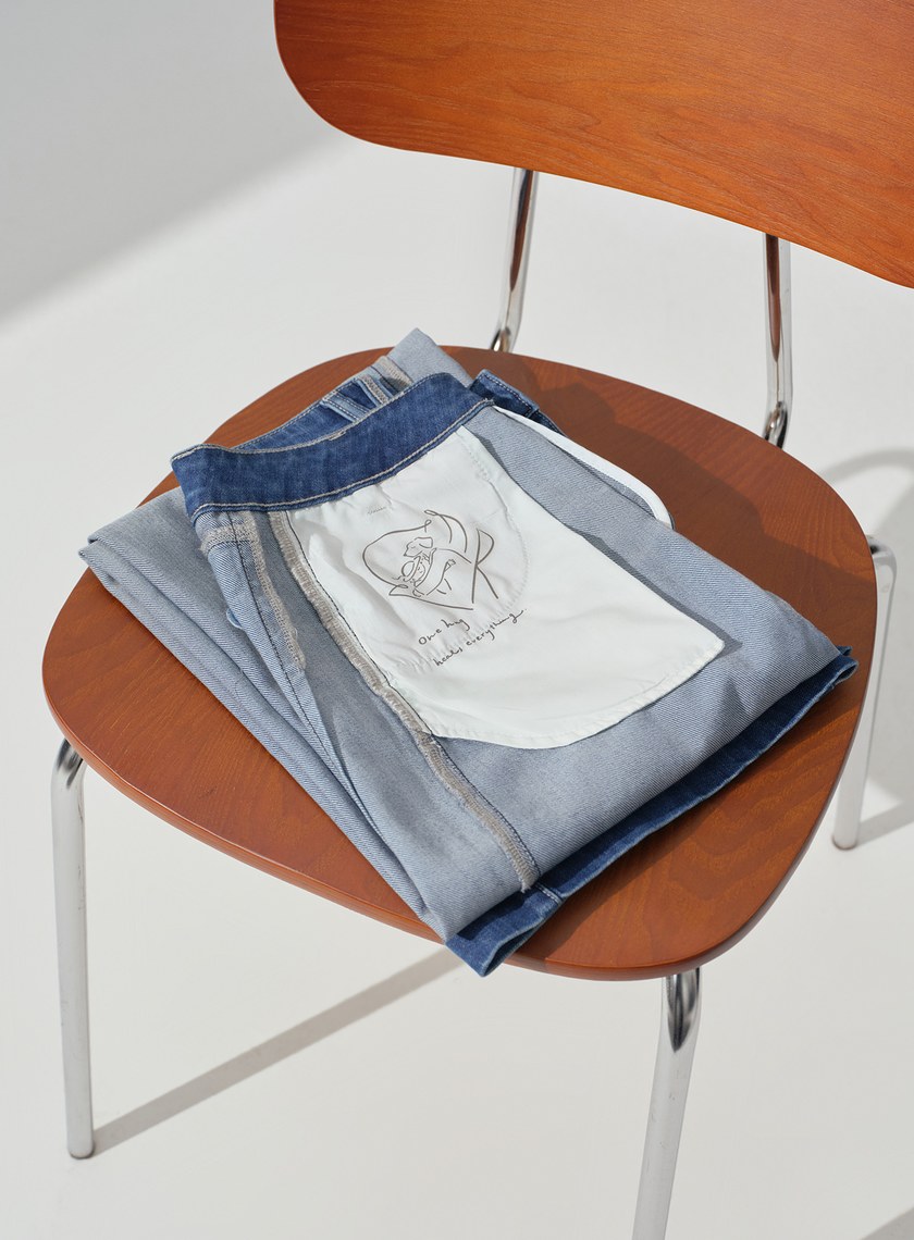 經典直筒微喇叭牛仔褲