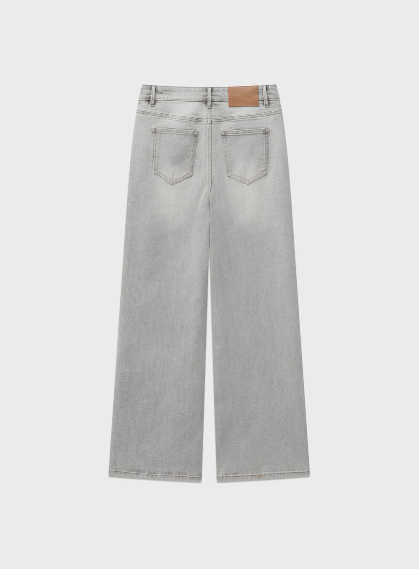 DISNEY｜低腰側割破牛仔寬褲