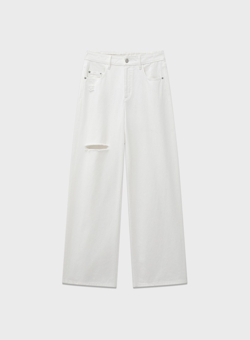 DISNEY｜低腰側割破牛仔寬褲