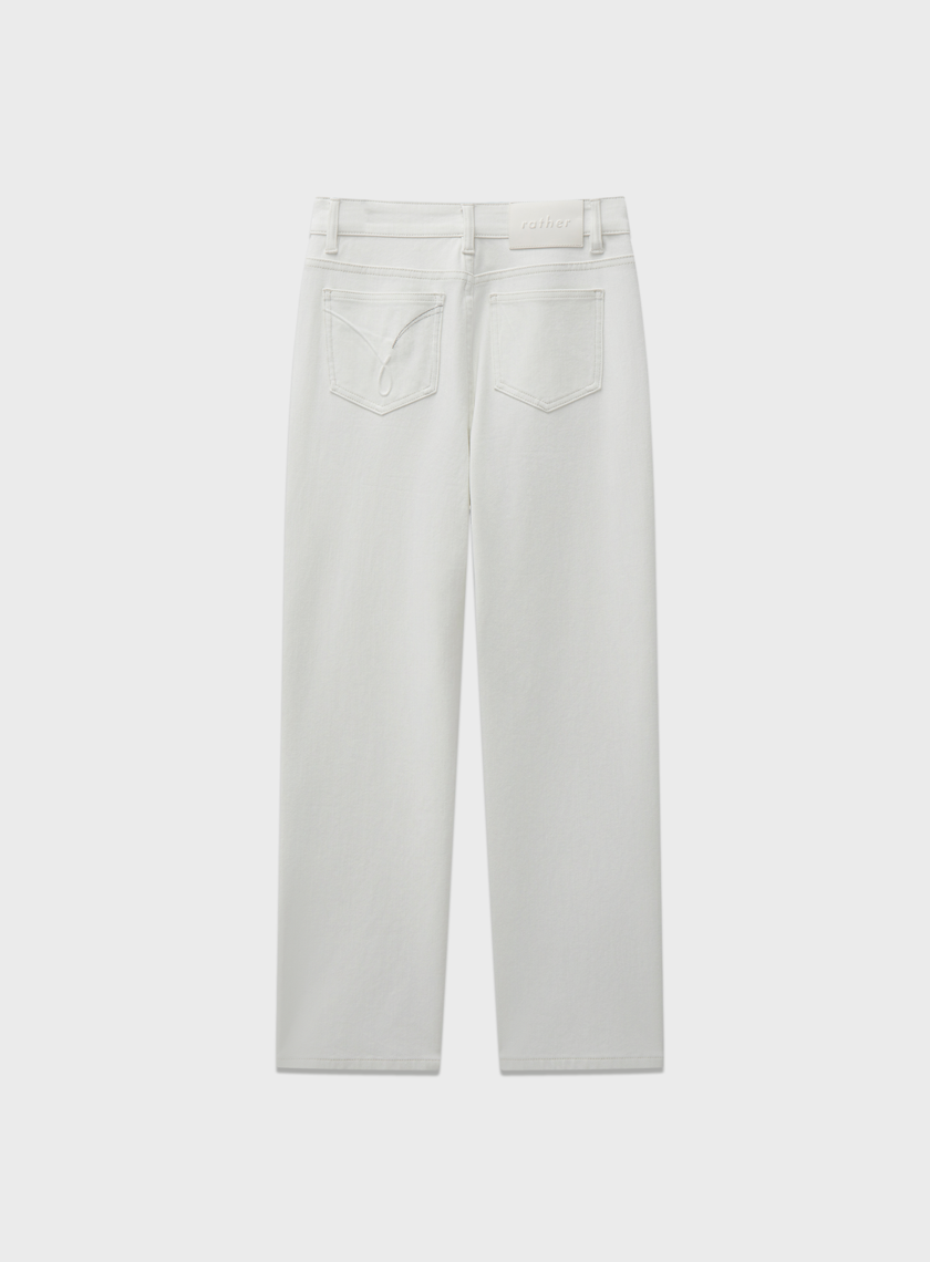 中高腰九分直筒牛仔褲