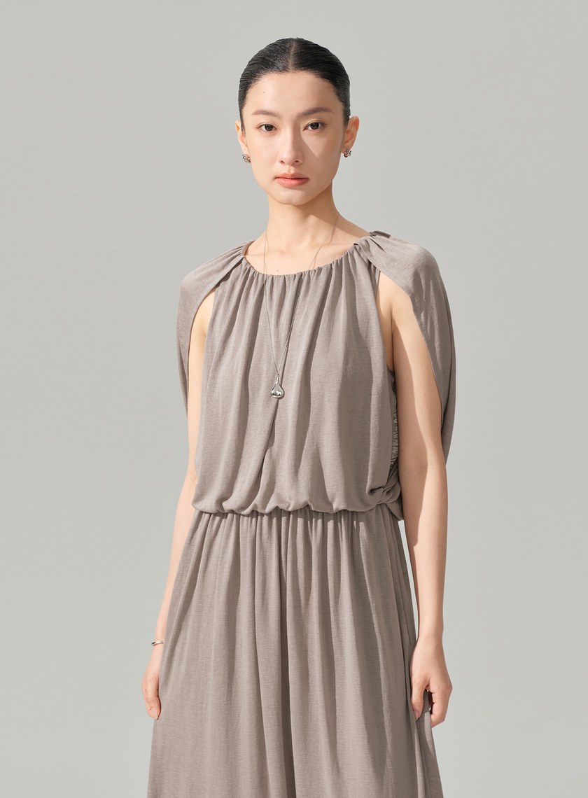 優雅垂墜收腰洋裝