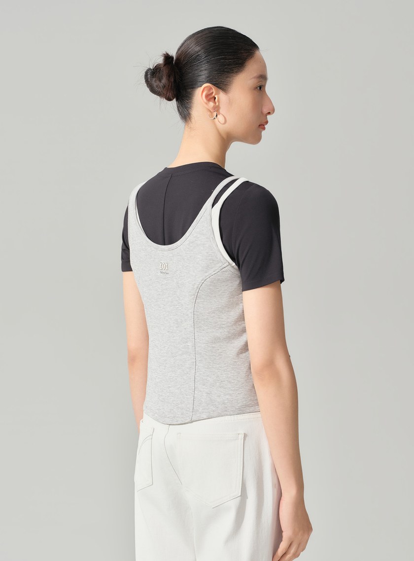 DISNEY｜不對稱肩帶修身背心