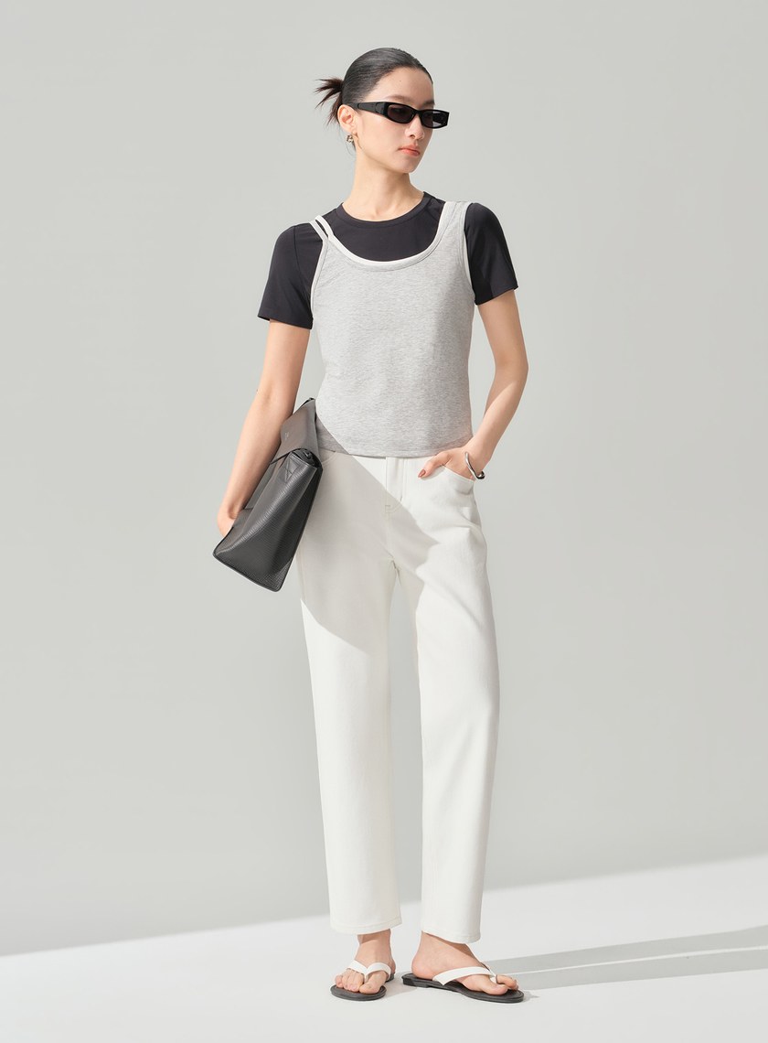 DISNEY｜不對稱肩帶修身背心