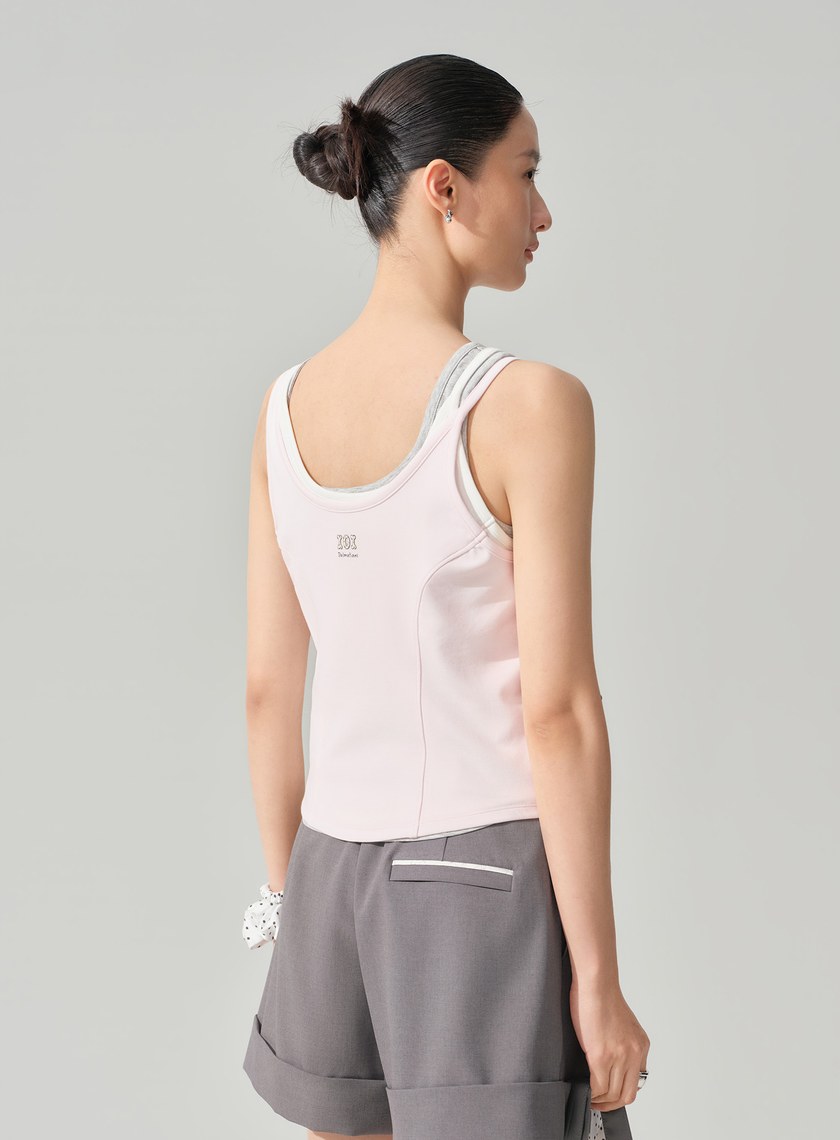 DISNEY｜不對稱肩帶修身背心