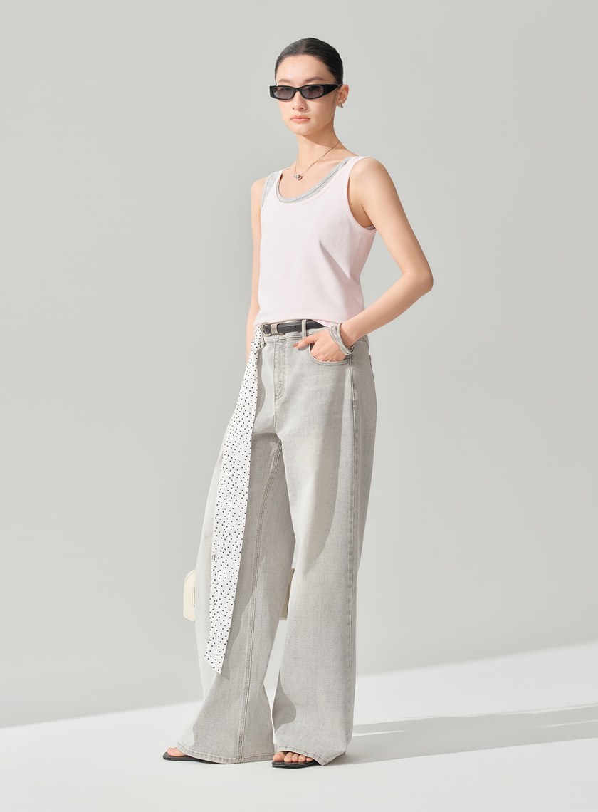 DISNEY｜不對稱肩帶修身背心