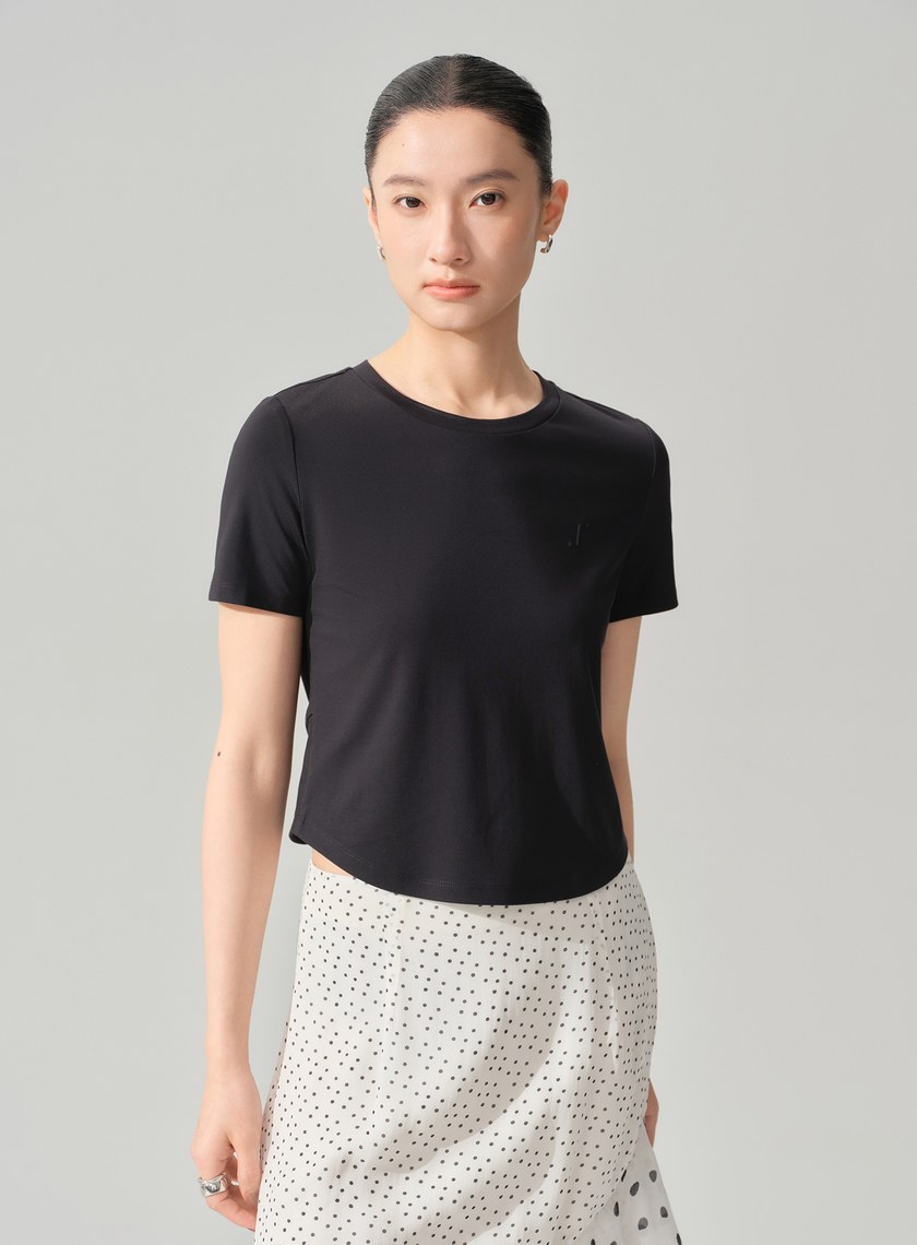 後背扭結涼感短袖上衣