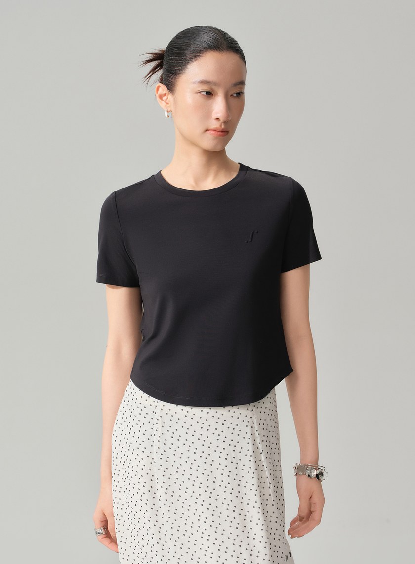 後背扭結涼感短袖上衣