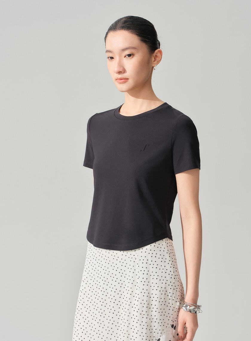 後背扭結涼感短袖上衣